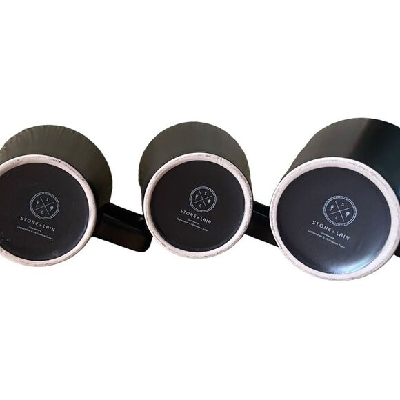 Stone+Lain Chocolate Brown Matte Square Handle Stoneware Mug Trio Set of 3 - Picture 10 of 11